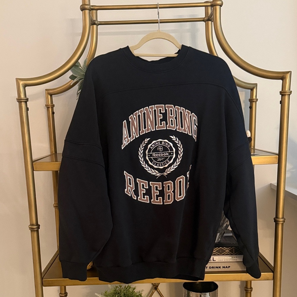 Anine Bing x Reebok Black Crewneck Sweater